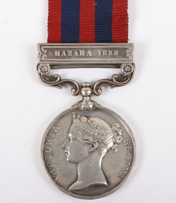 An Interesting Hazara Campaign India General Service Medal to a Soldier in the Northumberland Fusiliers Who Was Reduced in Rank Twice