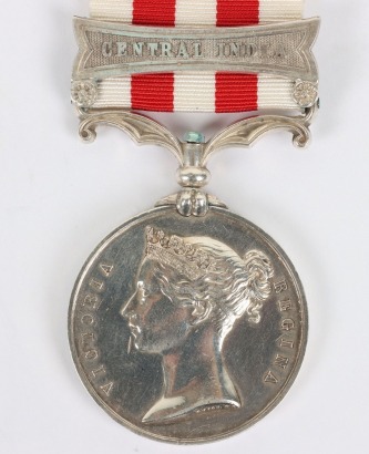 A Poignant Indian Mutiny Medal to the 2nd in Command of the 19th Regiment N.I. Who Committed Suicide Under a Fit of Temporary Insanity