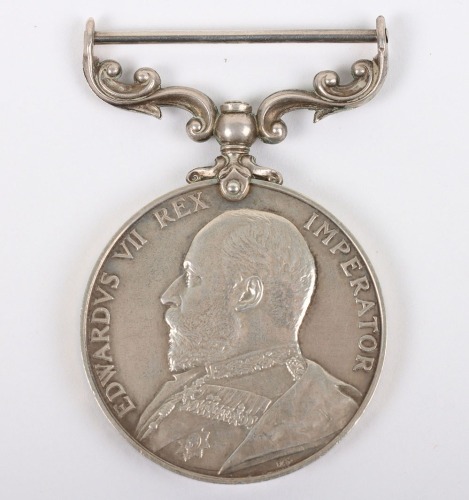 Edward VII Army Long Service and Good Conduct Medal to a Drummer in the Devon Regiment