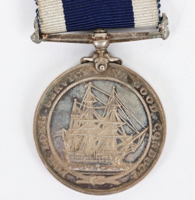 Edwardian Royal Navy Long Service Medal to a Ships Steward - 4