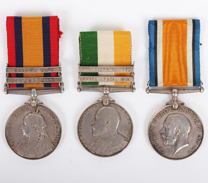 Full Entitlement Medal Group of Three for Service in Both the Boer War and Great War, Rifle Brigade & Ox and Bucks Light Infantry
