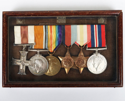 Great War Beaumont Hamel Military Cross Medal Group of Six to an Officer in the Oxfordshire and Buckinghamshire Light Infantry, Who Despite Being Wounded Stayed at his Post for Two Days