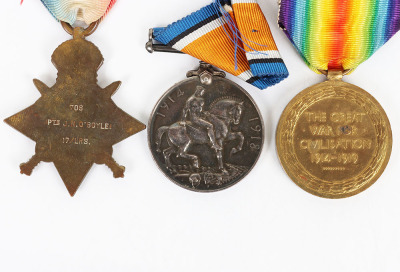 Great War 1914 Star Medal Trio to the 17th (Duke of Cambridge’s Own) Lancers - 4