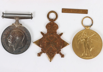 Great War 1914-15 Star Medal Trio to the Bedfordshire Regiment - 2