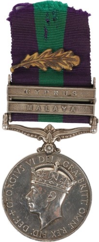 General Service Medal to a Sergeant in the Gordon Highlanders Mentioned in Despatches for the Malayan Emergency