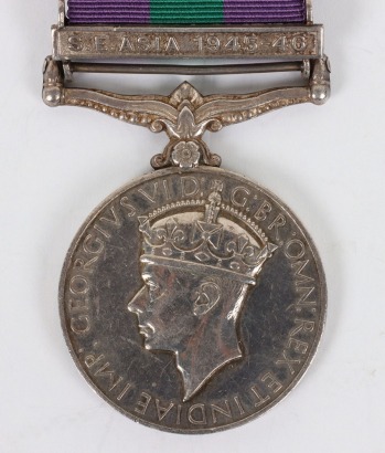 George VI General Service Medal for the Post War Campaign in South East Asia to an Officer in the Army Air Corps