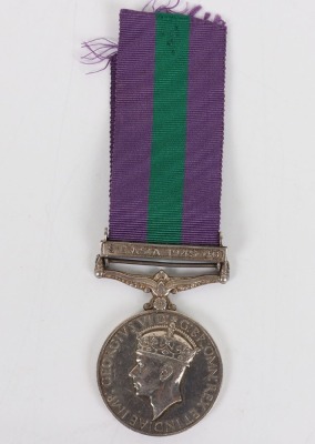 George VI General Service Medal for the Post War Campaign in South East Asia to an Officer in the Army Air Corps - 5