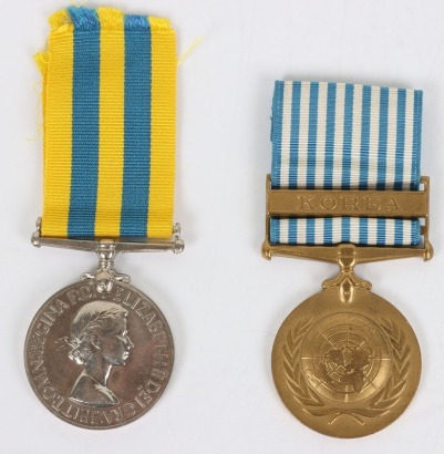 EIIR Korean War Medal Pair to the Leicestershire Regiment