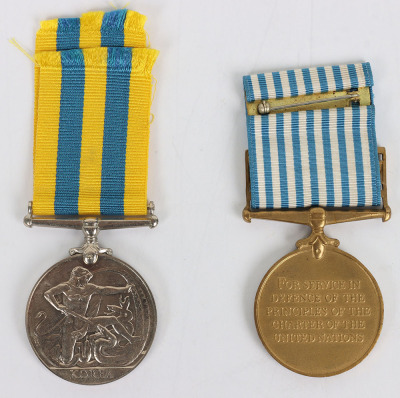 EIIR Korean War Medal Pair to the Leicestershire Regiment - 3