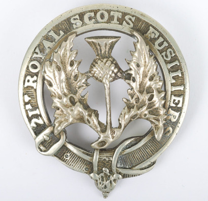Unusual 21st of Foot Royal Scots Fusiliers Pipers Headdress Badge