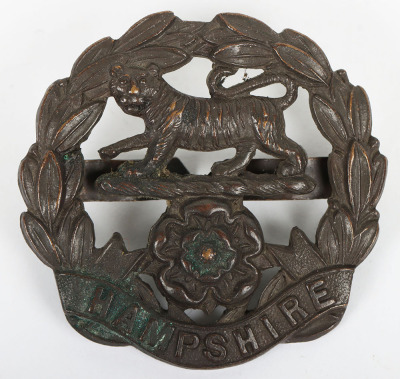 Scarce Hampshire Regiment Officers Cap Badge in Other Ranks Pattern