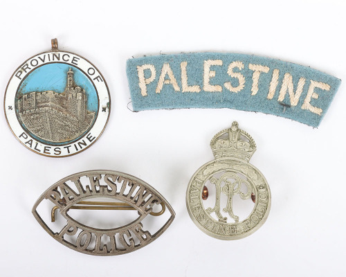 Palestine Police Badge and Insignia Grouping