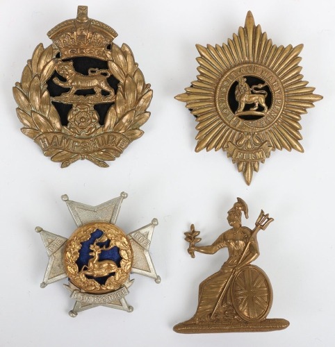 4x British Foreign Service Helmet Badges