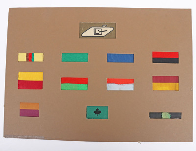 Display of Royal Tank Regiment Battalion Shoulder Designation Slides