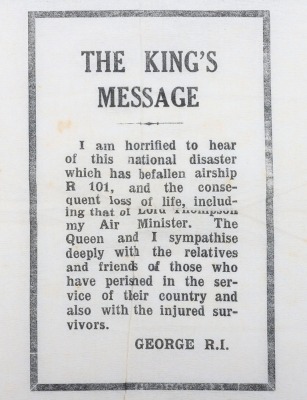 Printed Memorial Memento of the British Airship R101 - 3