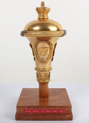 Fine Victorian 37th (North Hampshire) Regiment of Foot Regimental Drum Majors Mace Top