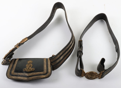 Edward VII Royal Army Medical Corps Officers Cross Belt and Pouch Set