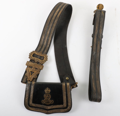 Edward VII Royal Army Medical Corps Officers Cross Belt and Pouch Set - 12