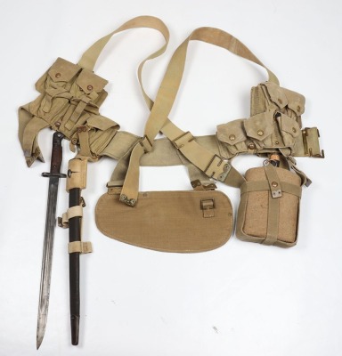 WW1 British 08 Pattern Webbing Set with 1907 Bayonet - 11