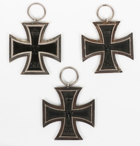 3x Imperial German 1914 Iron Cross 2nd Class Medals