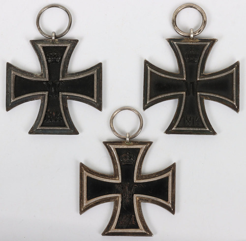3x Imperial German 1914 Iron Cross 2nd Class Medals