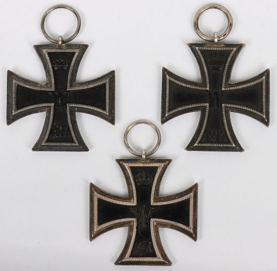 3x Imperial German 1914 Iron Cross 2nd Class Medals