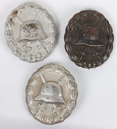 3x WW1 German Wound Badges