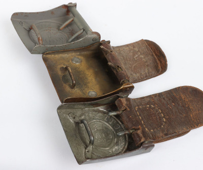 3x WW1 German Prussian Belt Buckles - 4