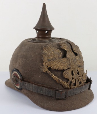 WW1 German Prussian Ersatz Felt Pickelhaube