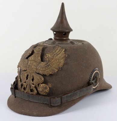 WW1 German Prussian Ersatz Felt Pickelhaube - 2