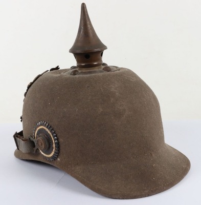 WW1 German Prussian Ersatz Felt Pickelhaube - 5