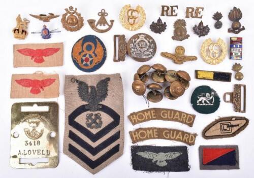 Selection of Metal Badges and Cloth Insignia