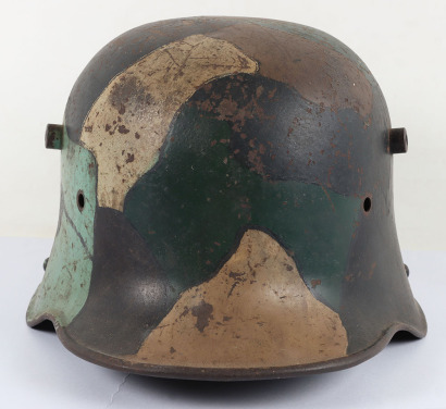 WW1 German M-16 Camouflaged War Trophy Steel Helmet