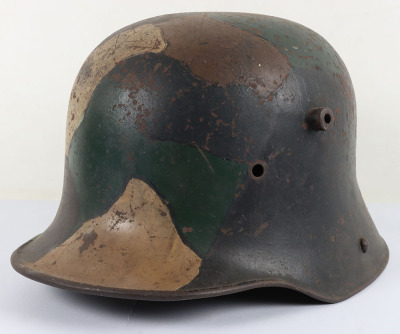 WW1 German M-16 Camouflaged War Trophy Steel Helmet - 2