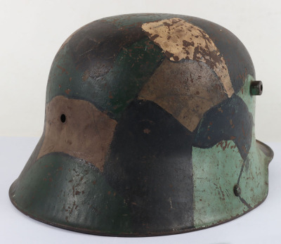 WW1 German M-16 Camouflaged War Trophy Steel Helmet - 6