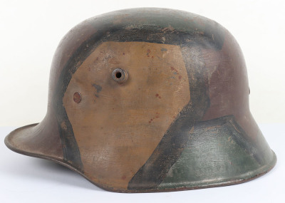WW1 German M-18 Camouflaged Steel Combat Helmet - 2