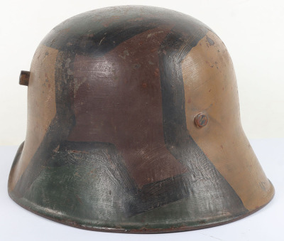 WW1 German M-18 Camouflaged Steel Combat Helmet - 3