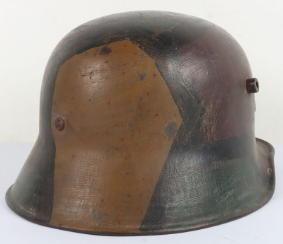 WW1 German M-18 Camouflaged Steel Combat Helmet - 4