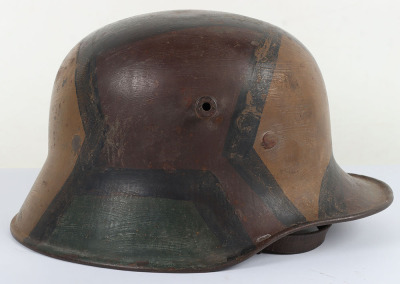 WW1 German M-18 Camouflaged Steel Combat Helmet - 5