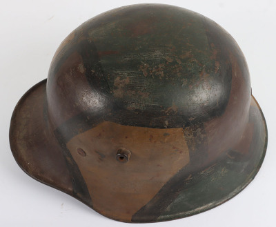 WW1 German M-18 Camouflaged Steel Combat Helmet - 8