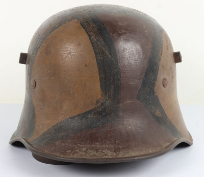 WW1 German M-18 Camouflaged Steel Combat Helmet - 11