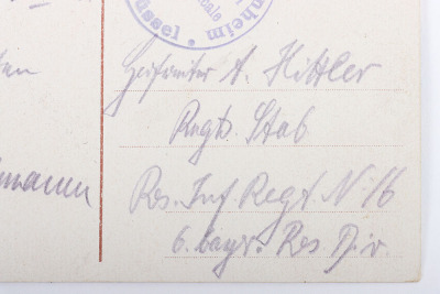 Historically Interesting Postcard Addressed to Adolf Hitler in 1916 - 2
