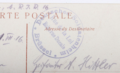 Historically Interesting Postcard Addressed to Adolf Hitler in 1916 - 3