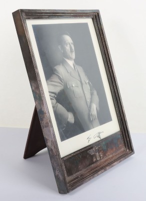Extremely Rare Formal Adolf Hitler Presentation Silver Photograph Frame - 6