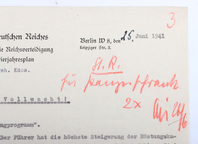 German Four Year Plan by Reichsmarschall des Grossdeutschen Reichs Hermann G&ouml;ring with Hand Signature - 3