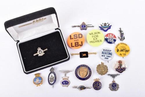 Grouping of Enamel Brooches and Lapel Badges