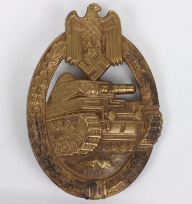 WW2 German Army / Waffen-SS Panzer Assault Badge in Bronze - 2