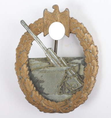 WW2 German Kriegsmarine Coastal Artillery War Badge by Steinhauer & Lück