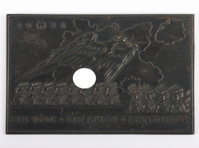 Third Reich SA (Sturmabteilung) Non-Portable Plaque “Ein Volk - Ein Reich - Ein Führer 1938”