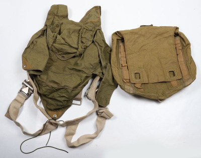 WW2 German Fallschirmjäger (Paratroopers) Parachute Harness with Straps and Original Canvas Carrying Bag with Matching Numbers - 5